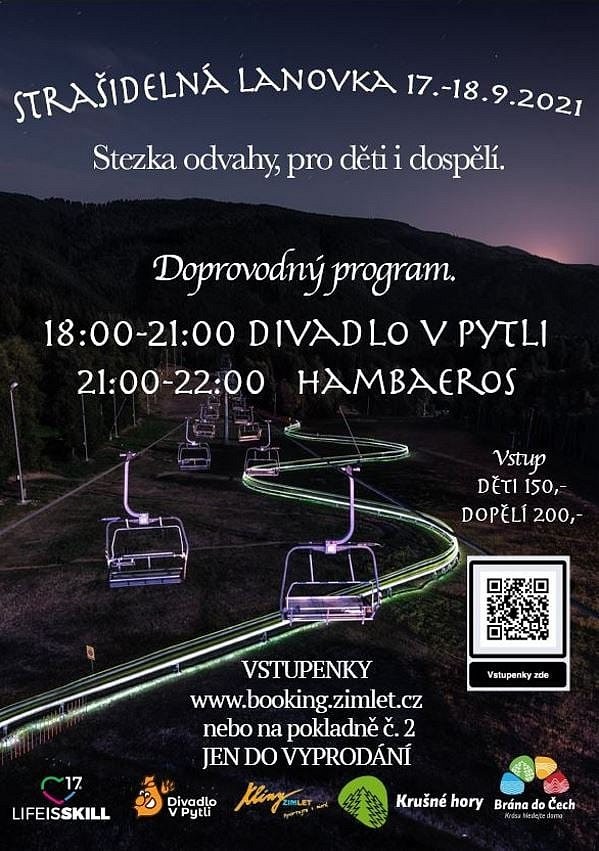 strašidelná lanovka, Klíny, Divadlo V Pytli, Krušné hory